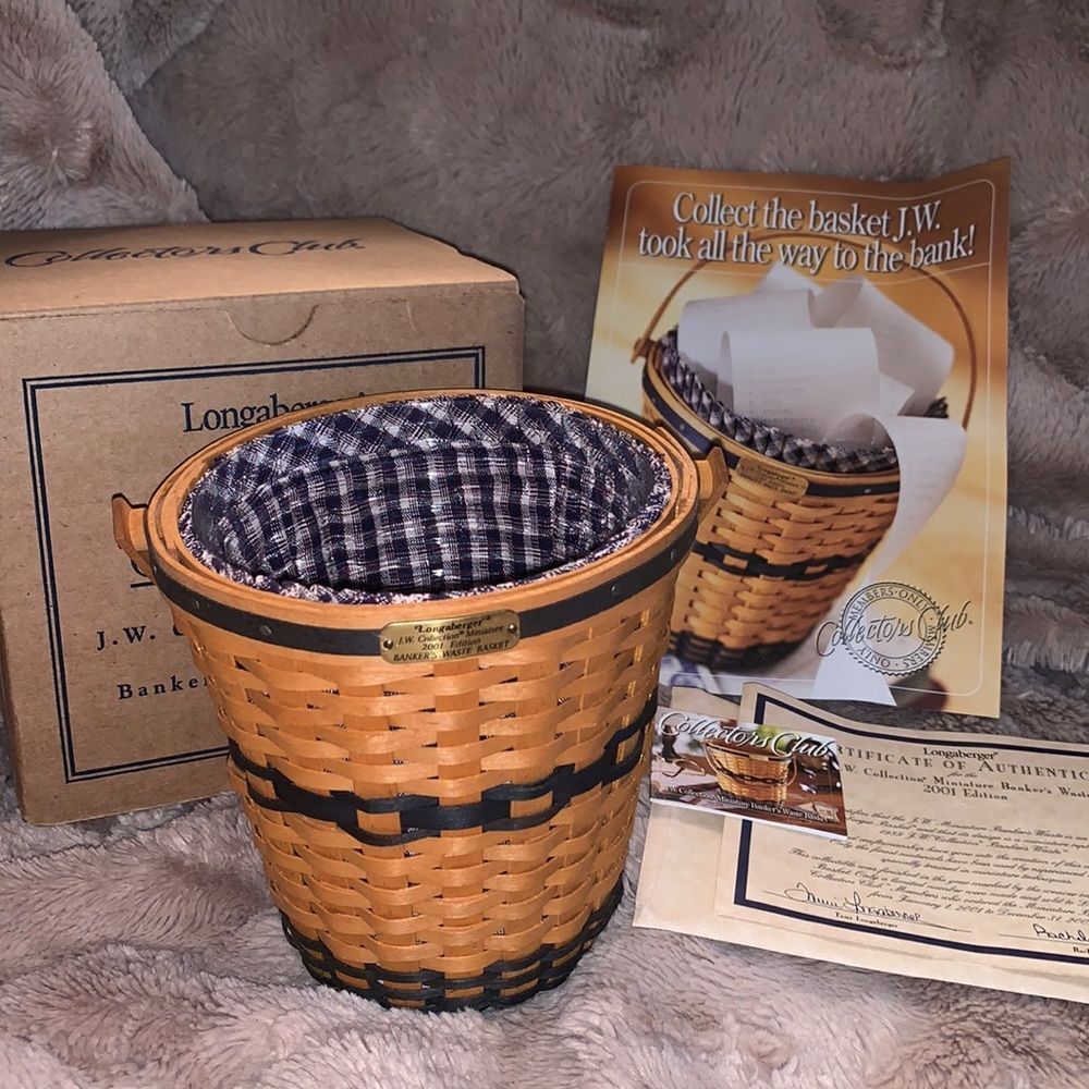 Longaberger J.W. Collection Miniature 2001 Edition Banker’s Waste Basket
